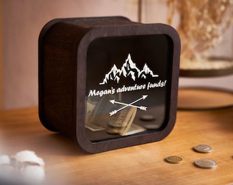 Wood coin bank, Custom money box, Money bank box gift, Personalized piggy bank, Unique piggy bank, Wooden piggy bank, Custom kids piggy bank