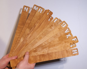 Wood Lp record dividers, Vinyl Record Storage, Wooden Book dividers, Vinyl record Separator, Vinyl album alphabet dividers, Record dividers