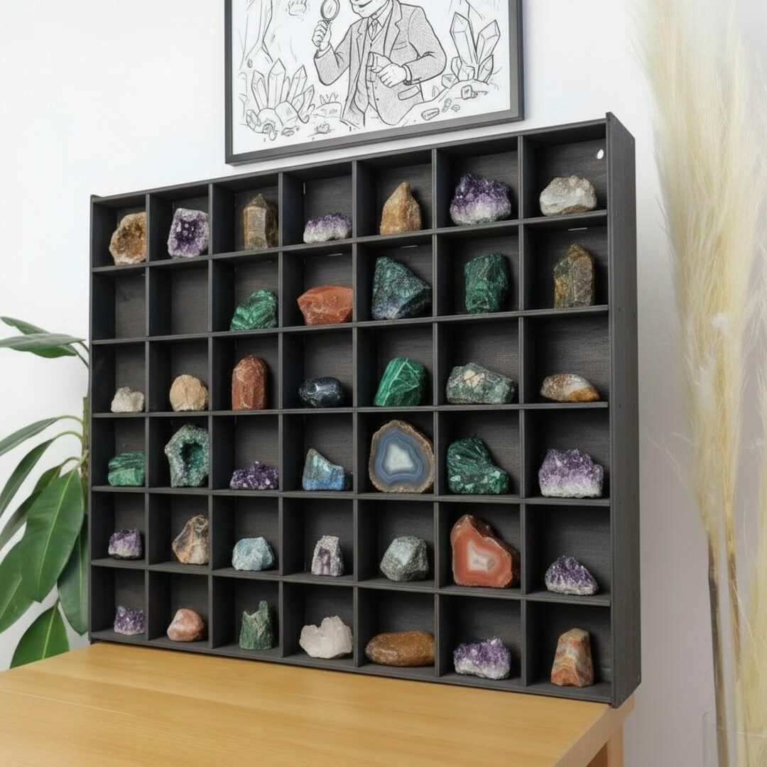 Сrystal Display Сabinet, Display for Сollectibles, Wooden Shelf ...
