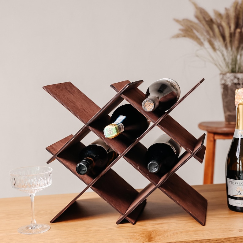 Wood Wine Rack, Wine Cube Storage, Wine Countertop Wood, Countertop ...