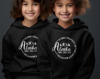 Custom Alaska Sweatshirt Hoodie For Kids, Custom Alaska Cruise Shirt For Youth, Personalized Family Name - Gift For Alaska Family Cruise