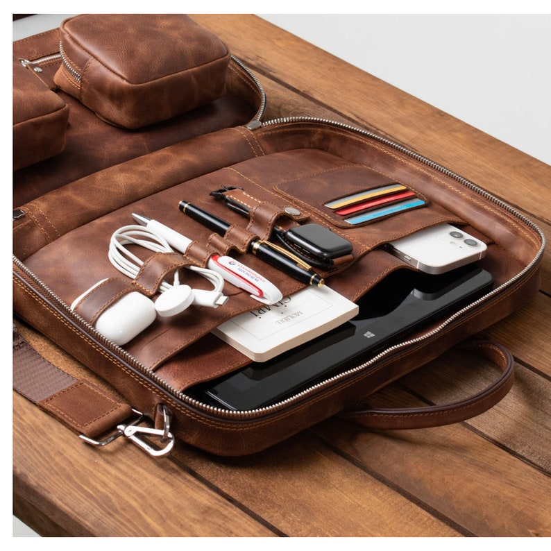 Leather laptop bag Laptop backpack Leather briefcase Laptop sleeve Leather satchel Laptop messenger image 5