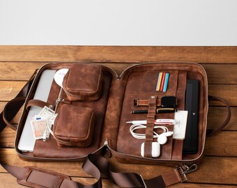 Leather laptop bag Laptop backpack Leather briefcase Laptop sleeve Leather satchel Laptop messenger