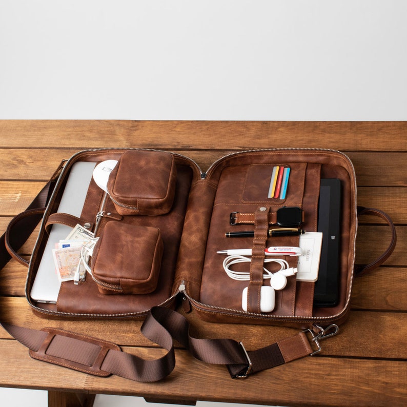 Leather laptop bag Laptop backpack Leather briefcase Laptop sleeve Leather satchel Laptop messenger image 1