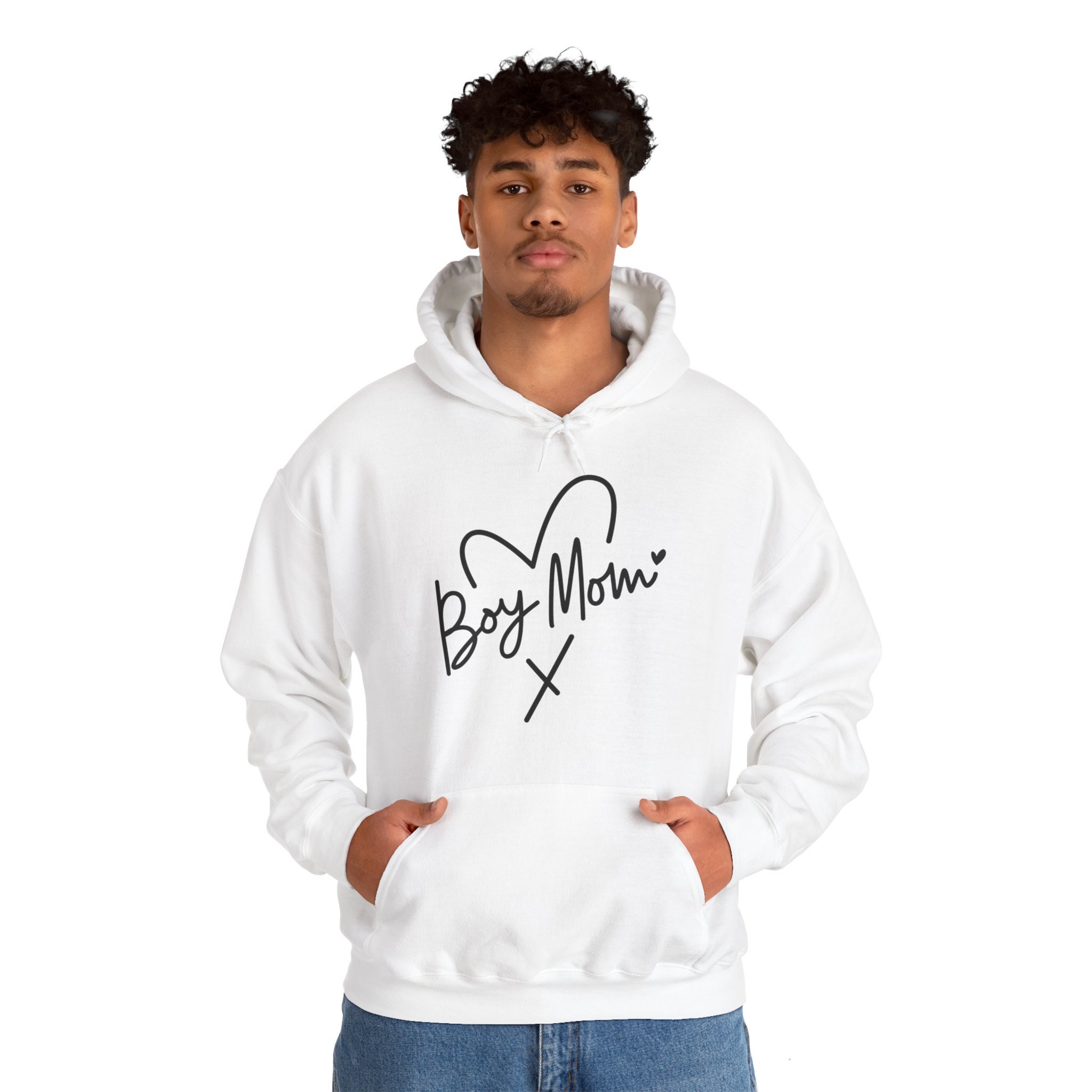 Boy Mom Hoodie Mother s Day Gift Boy Mama Sweatshirt Mom of Boys Shirt Custom Print Unisex Sweatshirt Personalized Hooded White Hoodies