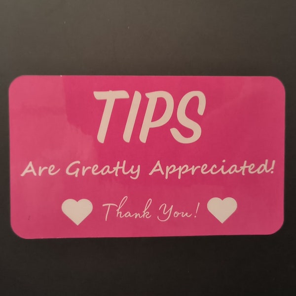 Tipping is Appreciated Sticker Sign Decal Tip Jar Tips Waterproof Vinyl Stickers Decals Business Vendor Sales Retail Store Shop (2 Pack)