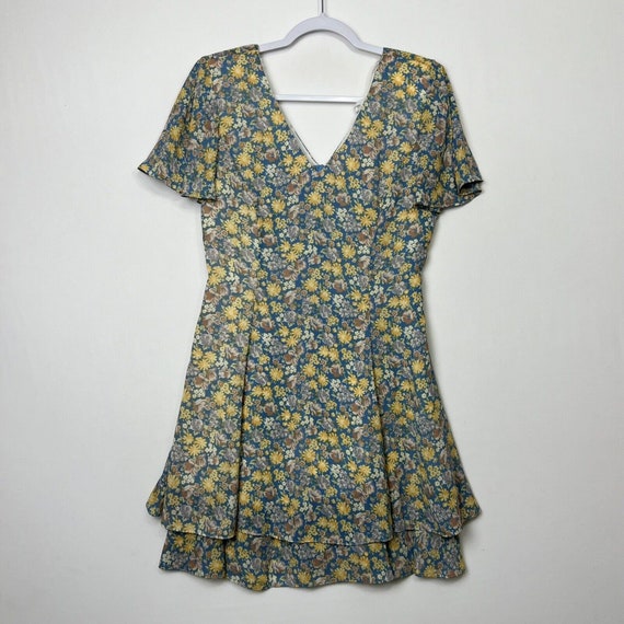 Vintage 90s Ditsy Floral Mini Sun Dress Grunge In… - image 10