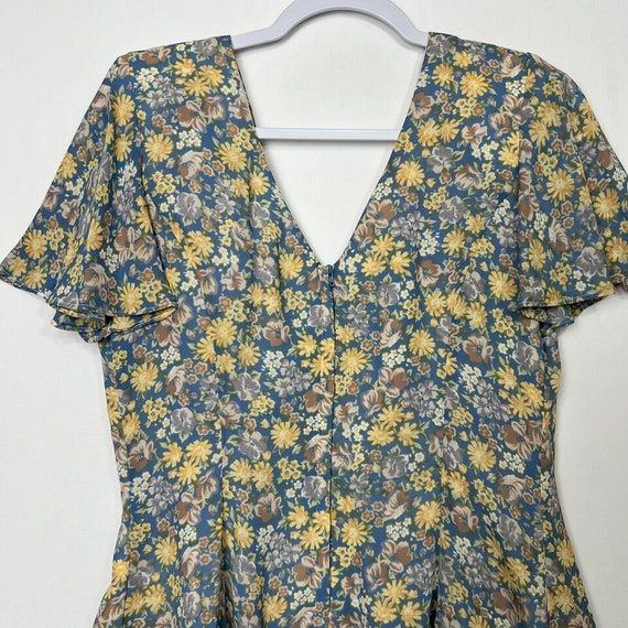 Vintage 90s Ditsy Floral Mini Sun Dress Grunge In… - image 9