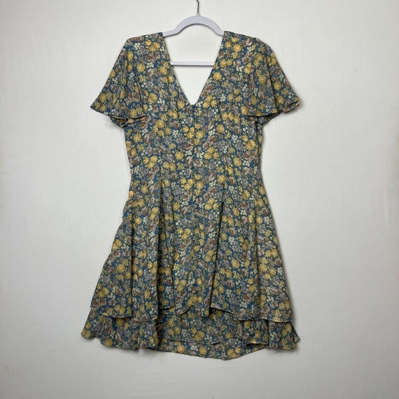 Vintage 90s Ditsy Floral Mini Sun Dress Grunge In… - image 8