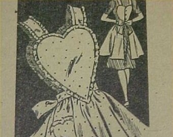 Vintage Bib Apron Full Size Pattern Heart Bodice & Back APR 7991