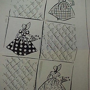 Vintage Quilt Quilting Pattern SunBonnet Belle Lady Embroidery Applique 1940s SQK~901