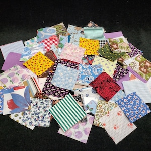 200 Vintage Antique Quilt Blocks Cotton Fabric 30s Era Squares Boston Common LOT