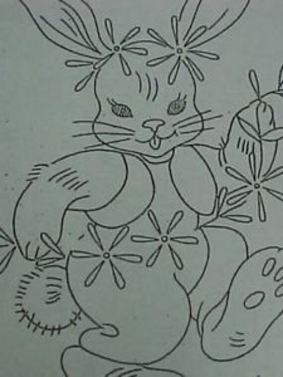 Vintage Baby Animal Embroidered Crib Quilt Pattern Too Cute 40s Sewing Material Bqk 803