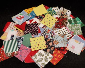 200 Vintage Antique Quilt Blocks Cotton Fabric 30s Era Squares 2 1/2" Mixed LOT