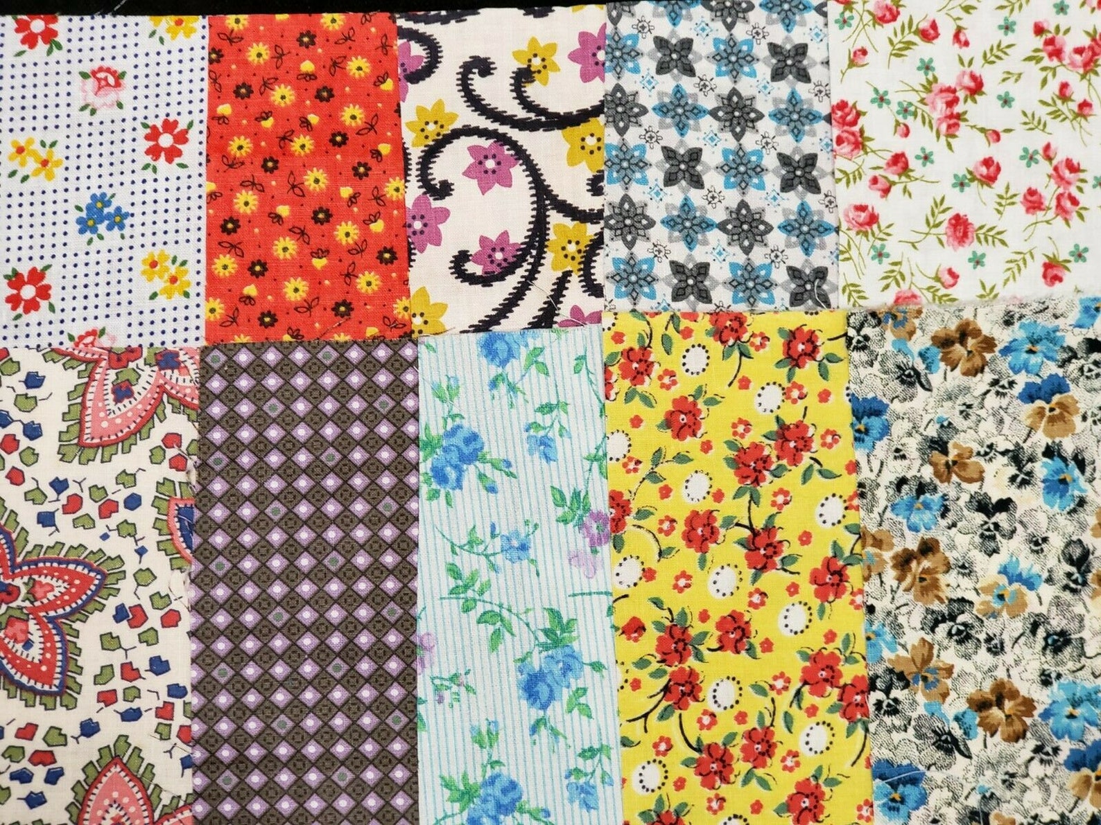 10 BEST 1920s Print Vintage Cotton Quilt Fabric Scraps Pretty Etsy