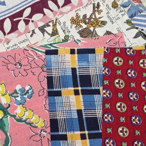 BEST 20 Vintage Variety LOT Feedsack Fabric Quilt 5x8" Charm Pieces Flour Sack