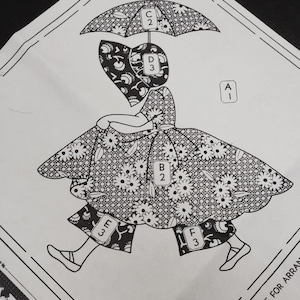 Vintage Quilt Quilting Sewing Fabric Pattern SunBonnet Sue Walking Applique 40s AQK-1032