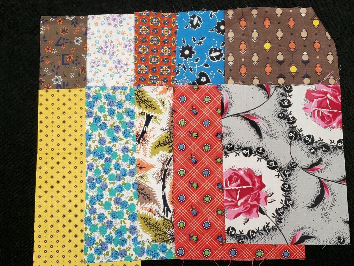 10 BEST Nostalgic 20s Print Vintage Cotton Quilt Fabric Scraps Etsy