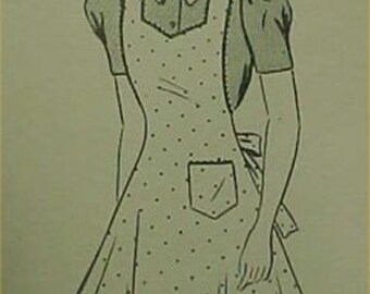 Vintage Bib Apron Full Size Pattern Bust 42 Coverall Style 1940s Era Sew Project APR 8016