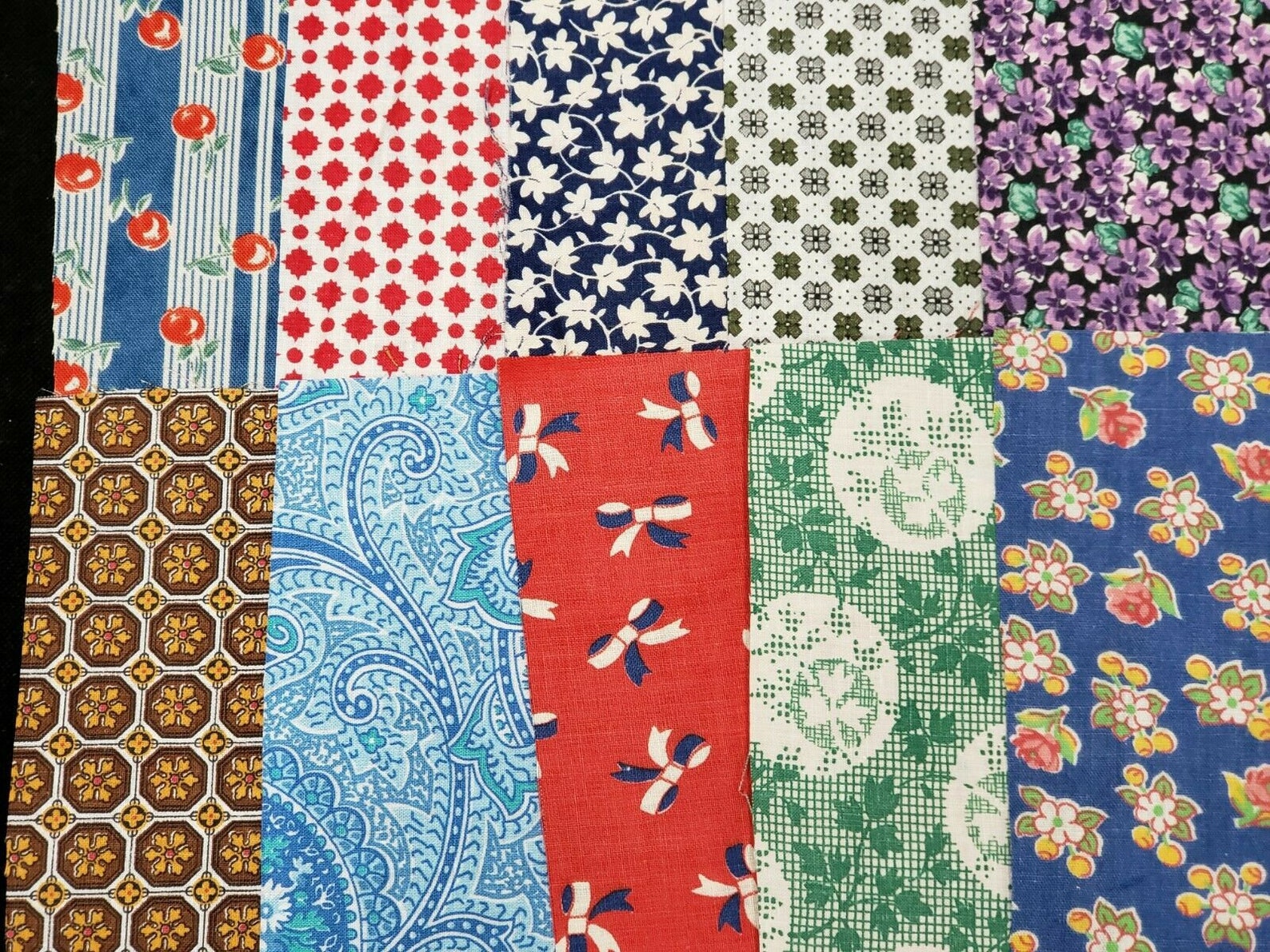 10 BEST 1920s Print Vintage Cotton Quilt Fabric Scraps Etsy