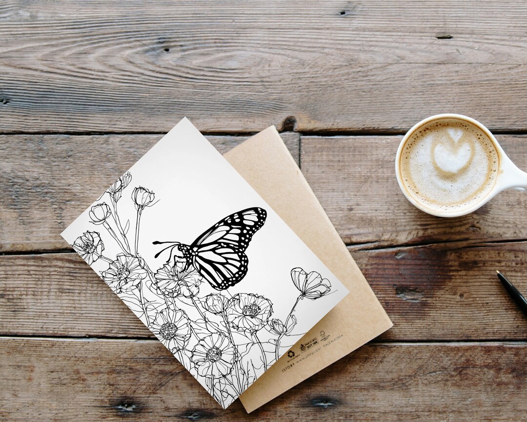 Blank Greeting Card Handmade Card Butterfly Card Monarch Butterfly Card ...