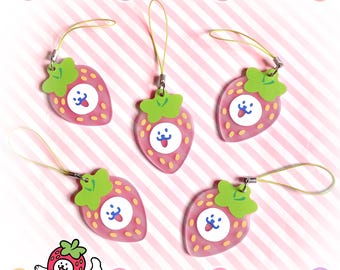 Dinky Dog Acrylic Phonecharm | Silly Kawaii Strawberry Dog Phone Strap
