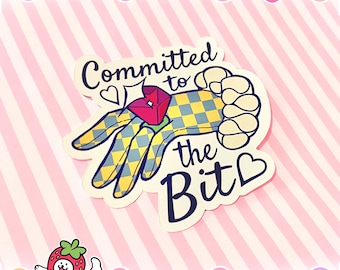 Committed To The Bit | Clowncore Jester Meme Sticker