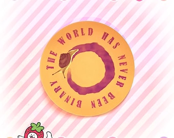 The World Has Never Been Binary Sticker | Subtle Intersex Nonbinary Pride Diversity Snail Sticker