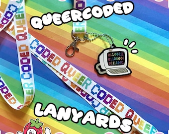 Queer Coded Lanyard With Keychain | LGBT Gay Programmer Nerdy Safety Buckle Lanyard