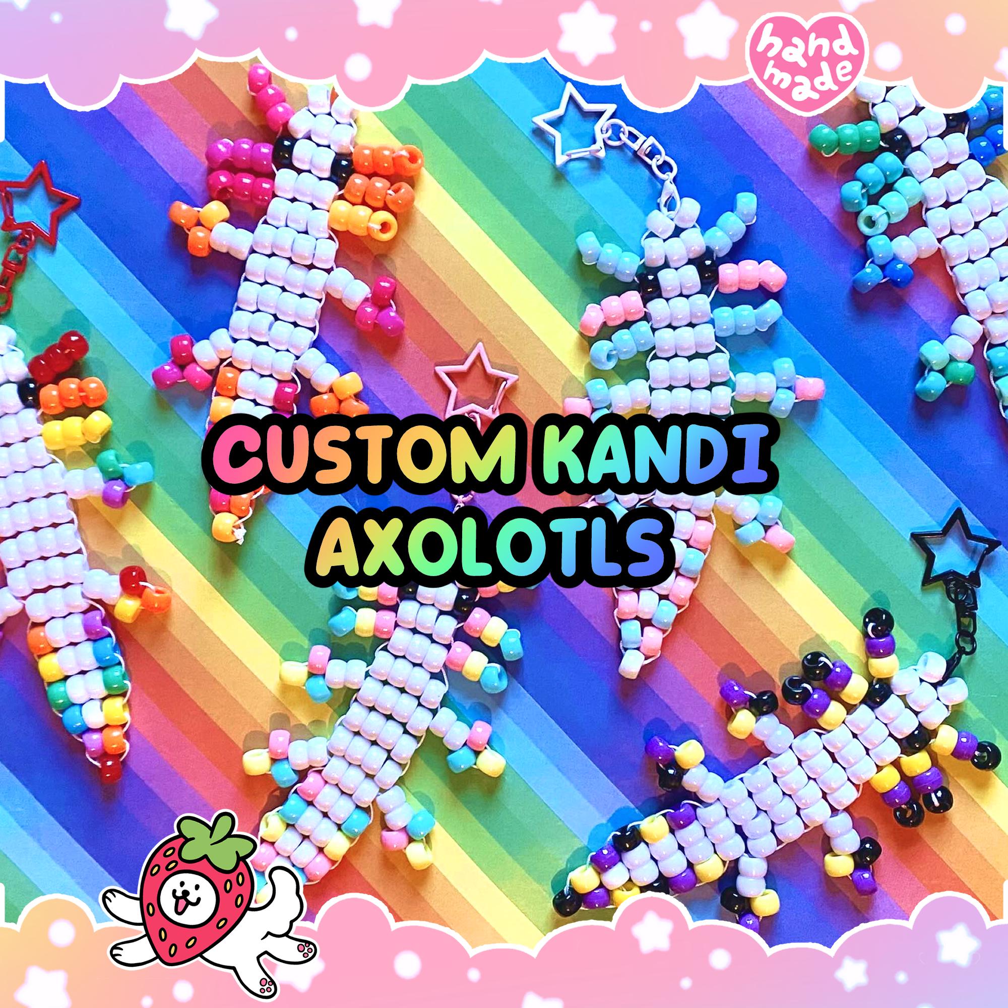 Custom Kandi Axolotl Keychains | Silly Pet Axolotl Keyring Choose