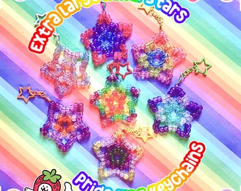 LGBT+ Kandi Star Keychains | Extra Large Kandi Stars For Queer Pride