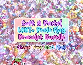 Soft & Pastel LGBT+ Pride Bracelet Mystery Bundle | Kawaii Kandi Bracelets For Pride