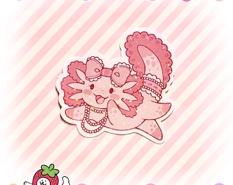 Lacy The Axolotl Sticker | Holo Sparkles Kawaii Lolita Sticker
