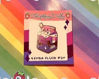 Genderfluid Pride Enamel Pin | Kawaii LGBT+ Genda Fluid Accessory