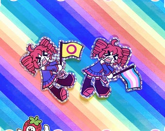 Holographic Teto Pride Sticker | Holo Vocaloid Utaloid Trans Intersex Sticker
