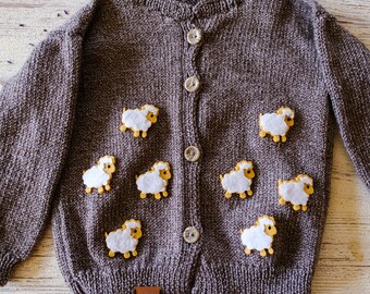 Sheep Knitted Baby Sweater for 9-12 months