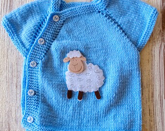 Sheep Knitted Baby Sweater for 6-9 months