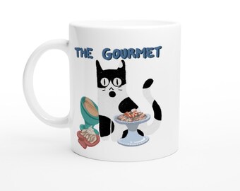 Taza de cerámica solidaria: The gourmet (byn)