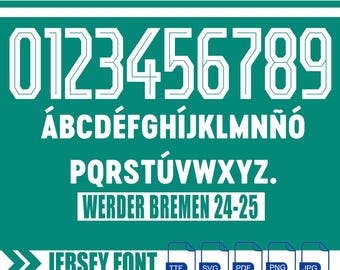Werder Bremen 2024-2025 Font: Vector Typeface Kit (Digital Download)