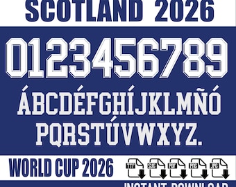 Scotland 2026 Jersey Font: Vector Typeface (Digital Download)
