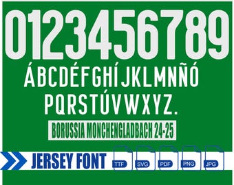 Borussia Monchengladbach 2024-2025 Font: Vector Typeface (Digital Download)