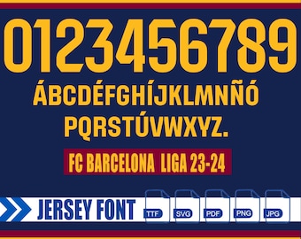 Barcelona 2023-2024 League Font: Vector Typeface (Digital Download)