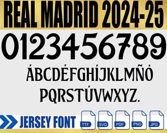 Real Madrid 2024-2025 Font: Vector Typeface Kit (Digital Download)