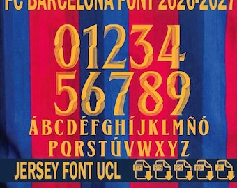 FC Barcelona UCL Jersey Font  2026-2027: Vector Typeface (Digital Download)