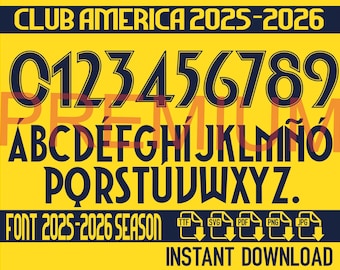 Club América 2025-2026 Font: Vector Typeface Kit (Digital Download)
