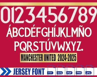 Manchester United 24-25 Font: Vector Typeface Kit (digital
