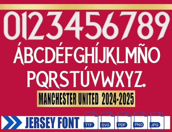 Manchester United 24-25 Font: Vector Typeface Kit (digital