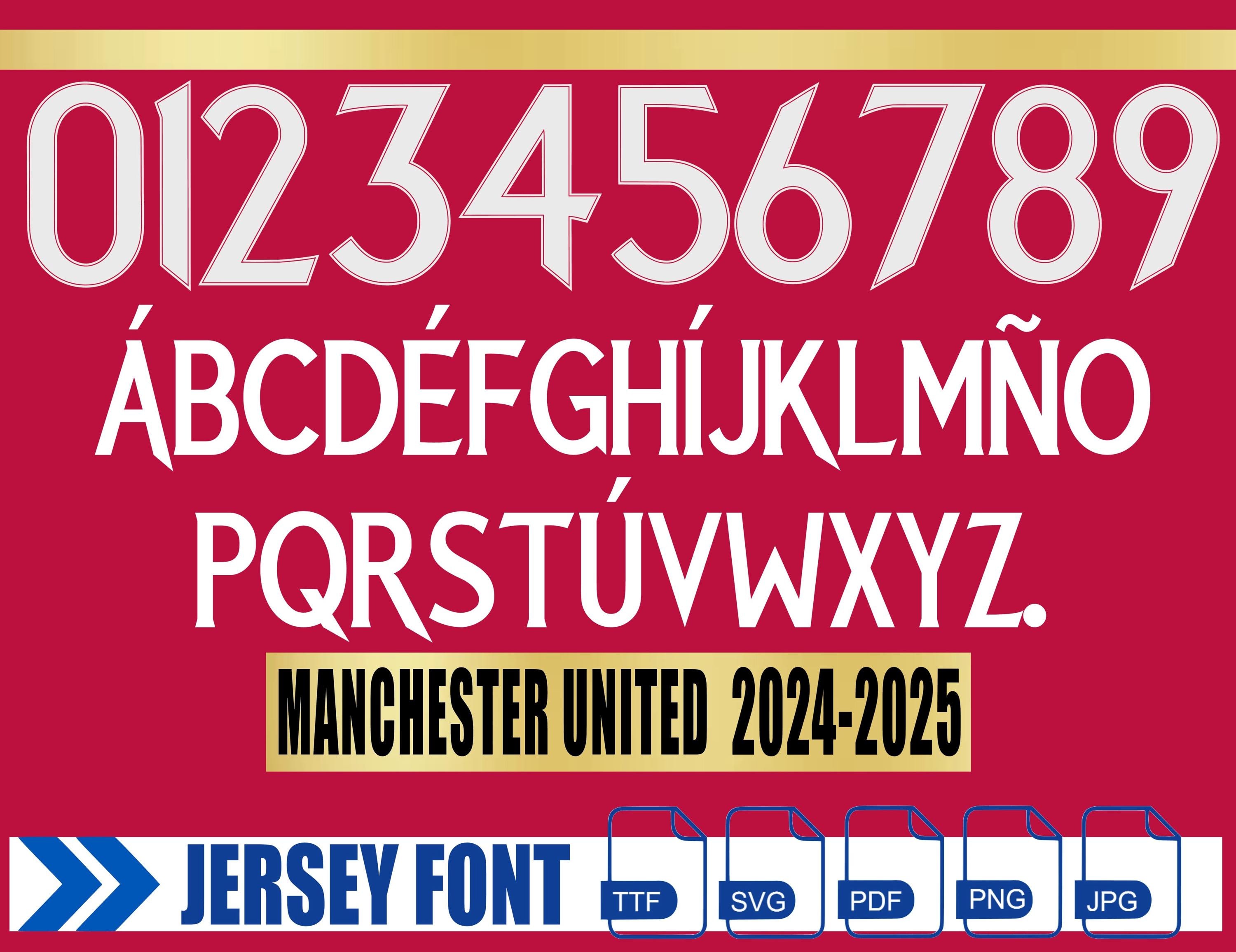 ウェア Manchester United 24/25 Away Club Font Manchester United 24-25 Font: Vector Typeface Kit (digital