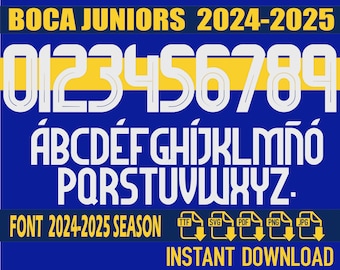 Boca Juniors 2024-2025 Font: Vector Typeface (Digital Download)
