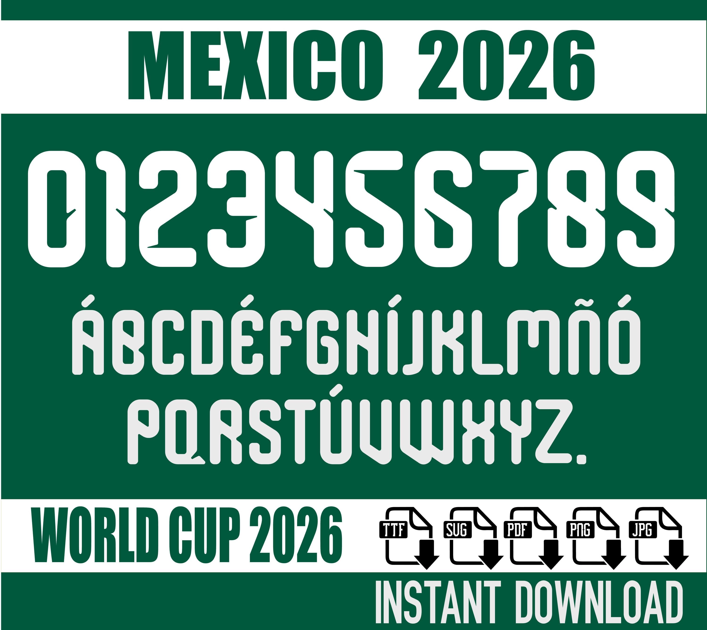 Mx 2024 Lettering Mexico Jersey Font 2026 Vector Typeface (digital Download) - Etsy